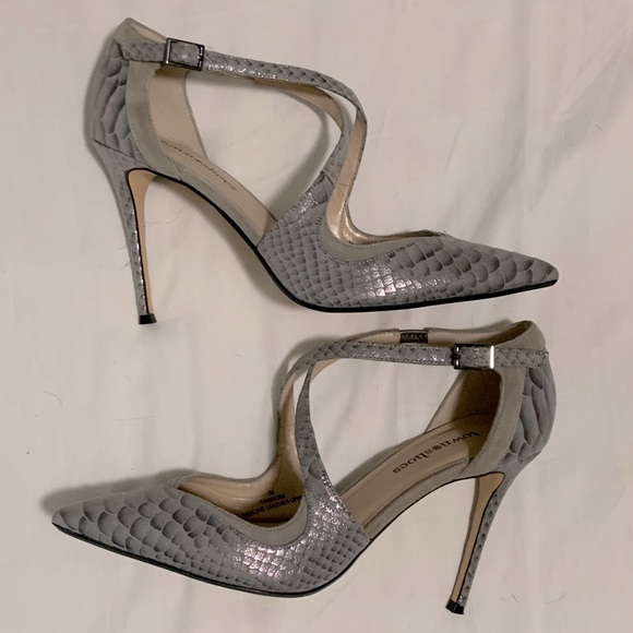 Sexy 4” grey/silver dressy shoes — worn once inside only - Picture 4 of 6